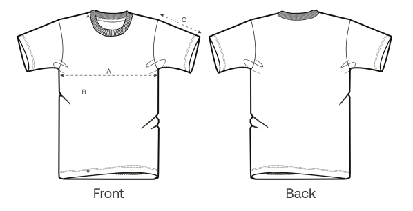 Relaxed T-Shirt Maßskizze